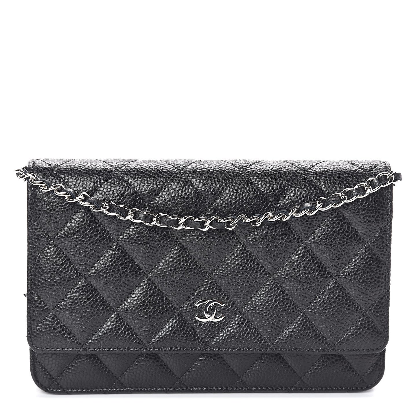 Caviar Quilted Wallet On Chain WOC Black