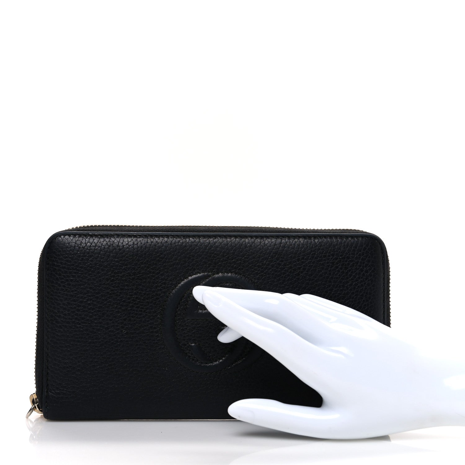 Gucci Pebbled Calfskin Soho Zip Around Wallet Black 2 of 7