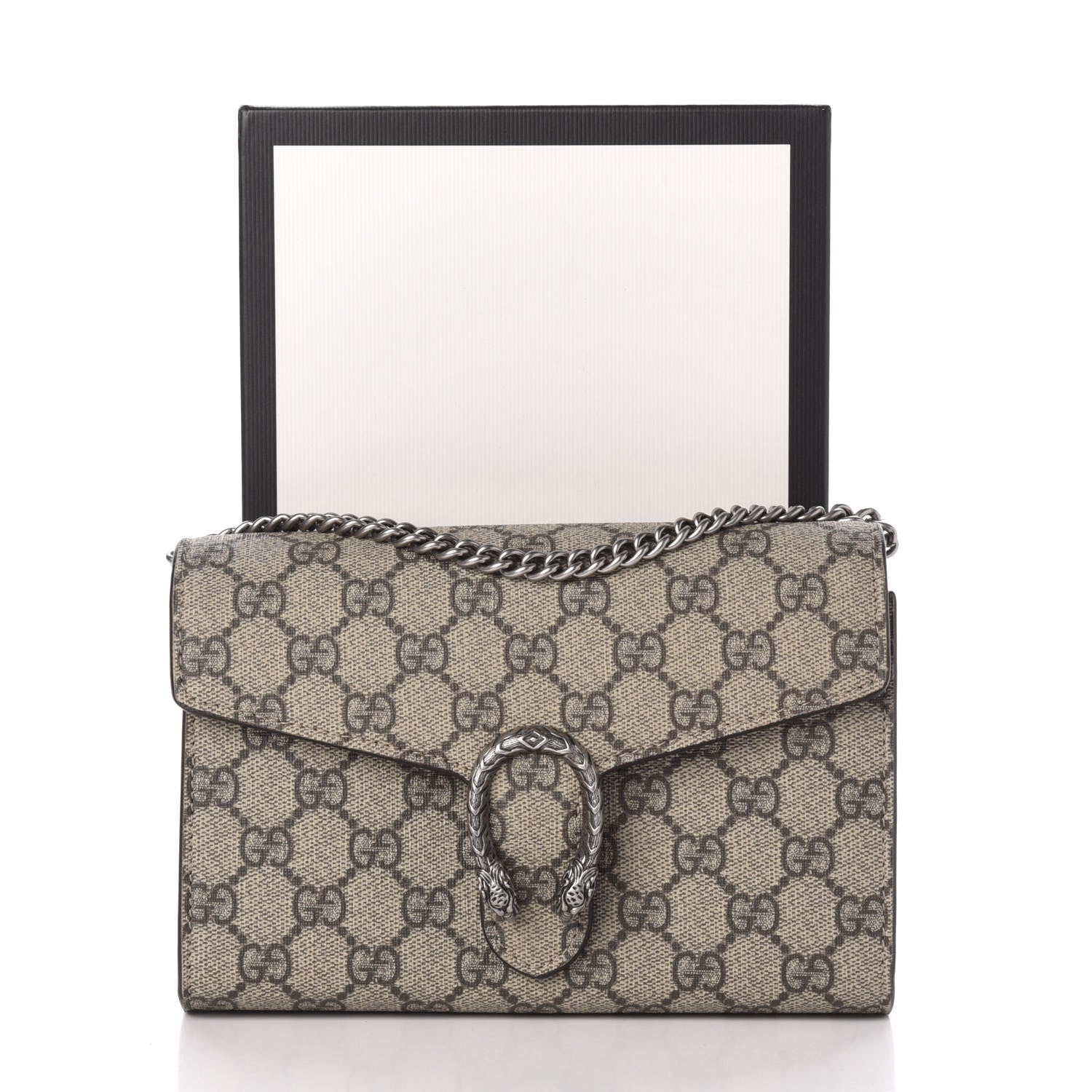Gucci GG Supreme Monogram Mini Dionysus Chain Wallet Beige Taupe 11 of 11