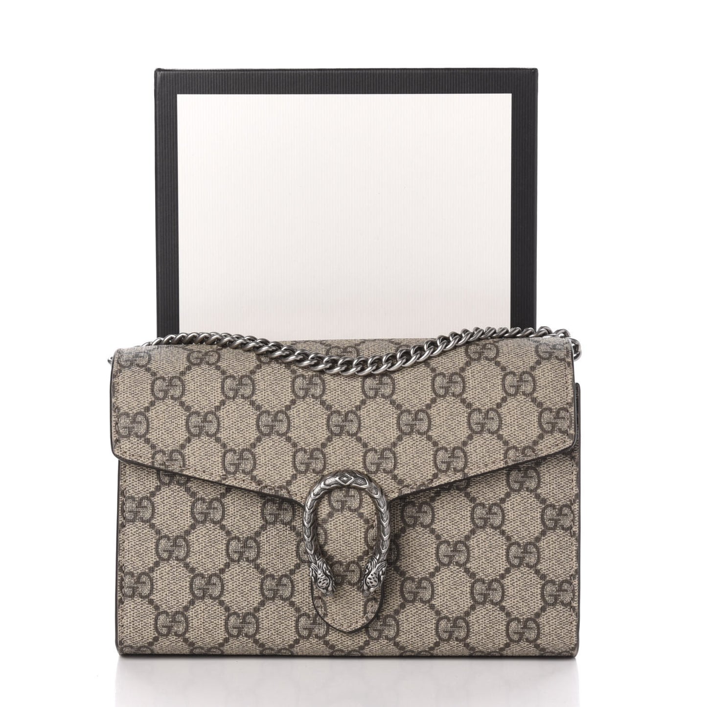 GG Supreme Monogram Mini Dionysus Chain Wallet Beige Taupe