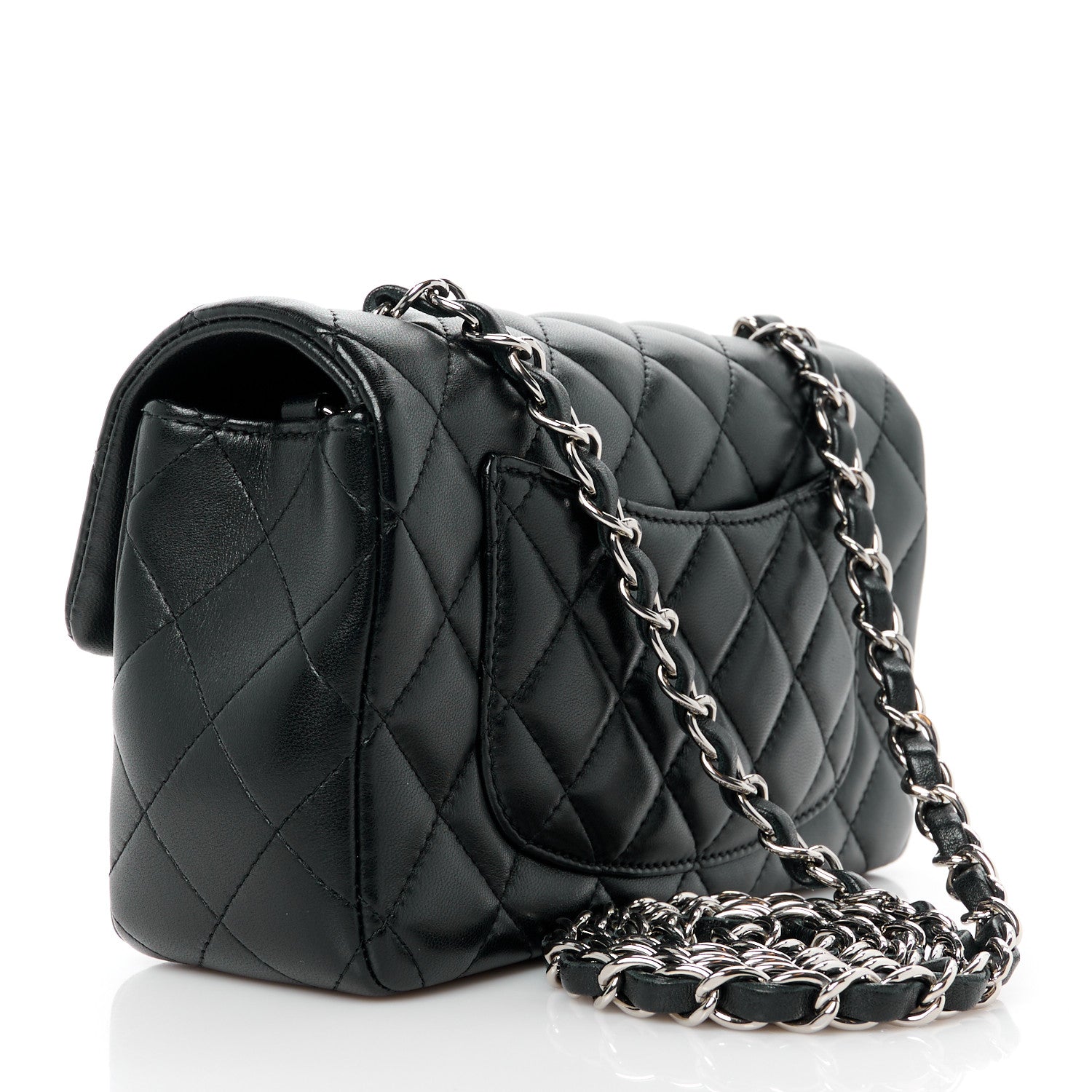 Chanel Lambskin Quilted Mini Rectangular Flap Black 3 of 12