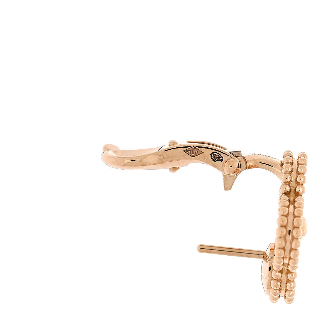 18K Yellow Gold Diamond Vintage Alhambra Earrings