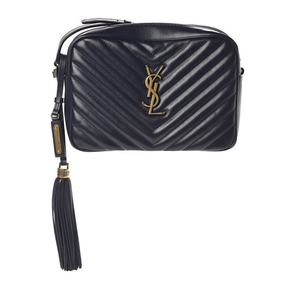 Saint Laurent Calfskin Matelasse Lou Camera Bag Navy 1 of 9
