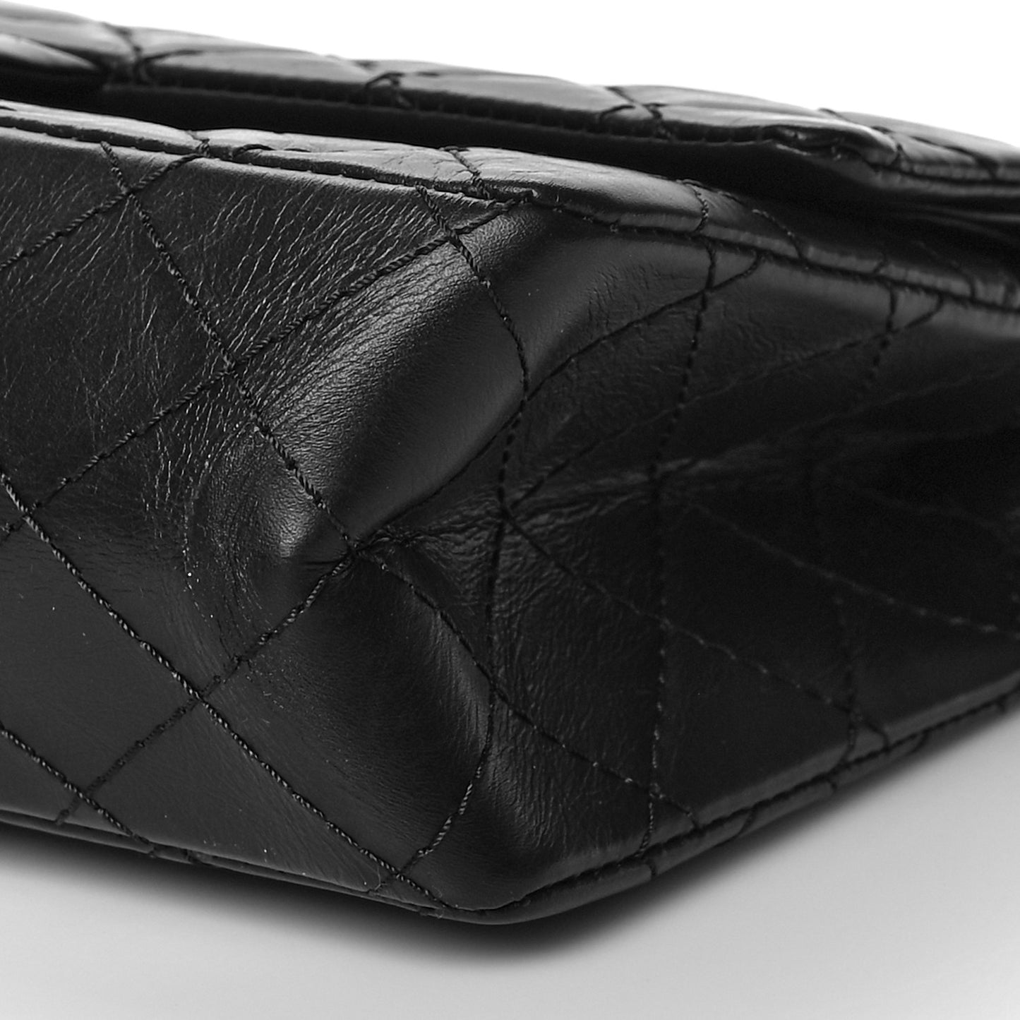 Aged Calfskin Quilted 2.55 Reissue 225 Flap Black
