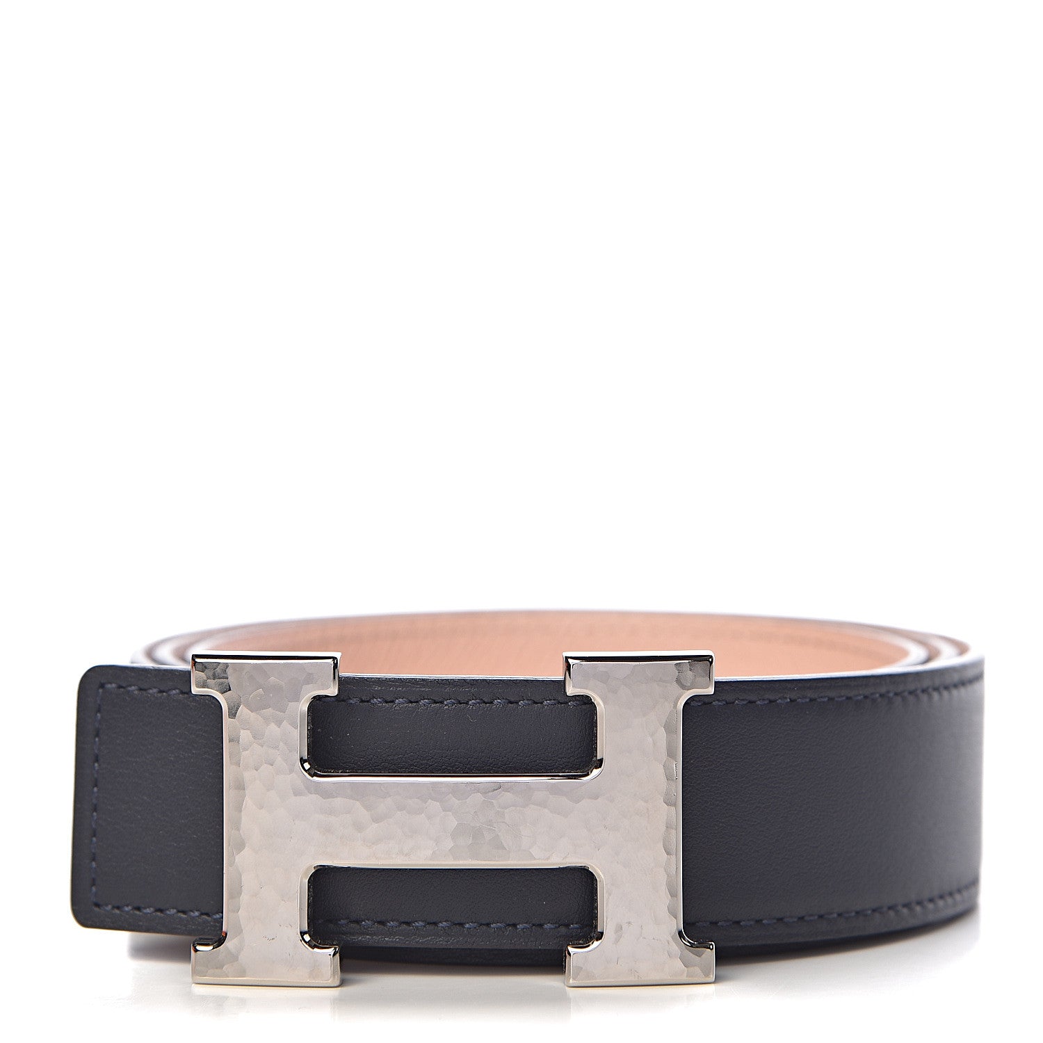 Hermes Swift Epsom Reversible 32mm Martelee H Belt 90 Bleu Indigo Rose Eglantine 1 of 8
