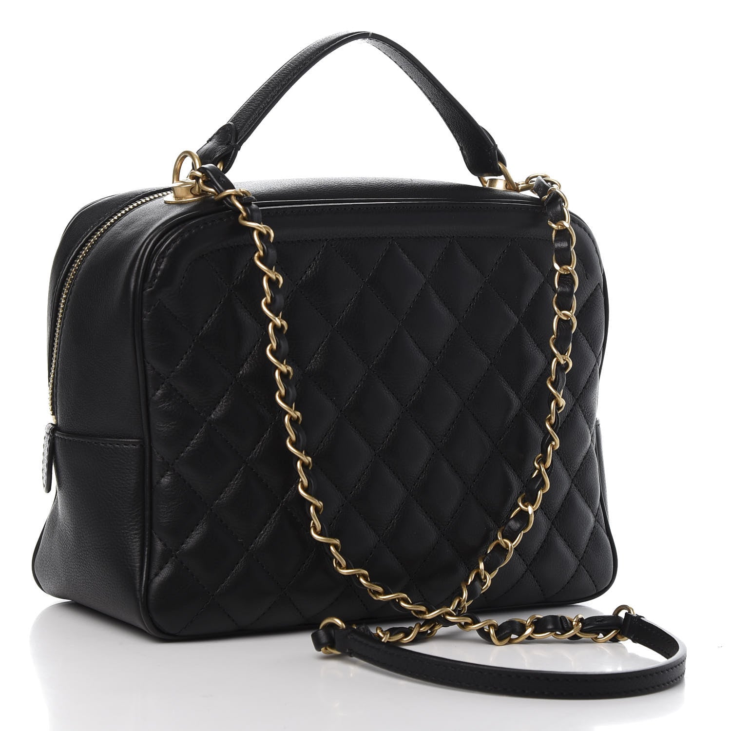 Chanel Calfskin Quilted CC Medium Vanity Case Black 4 of 11