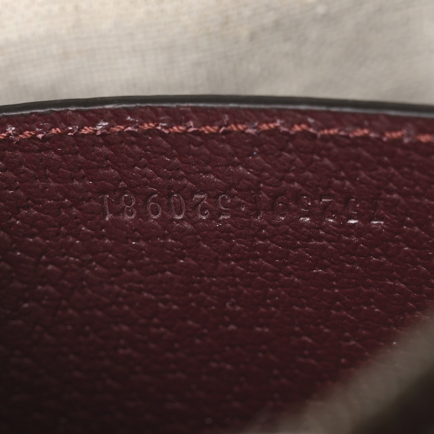 Gucci Monogram GG Mignon Textured Dollar Calfskin GG Supreme Monogram Quilted Small Crossbody Bag  Burgundy Beige Ebony 7 of 11