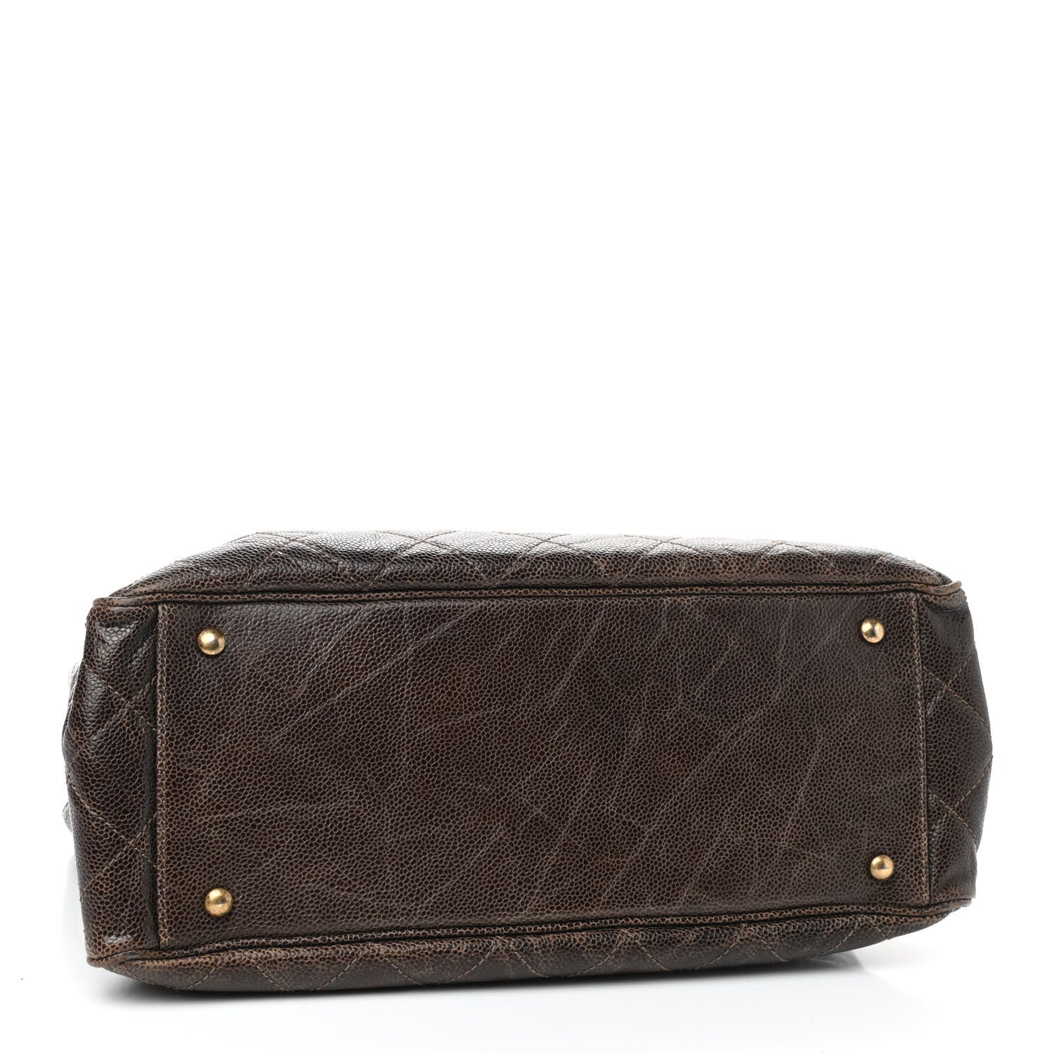 Chanel Glazed Caviar Quilted Small Shiva Tote Dark Brown 3 of 8