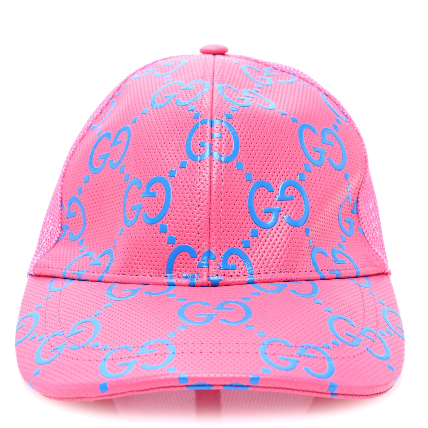 Calfskin Mesh GG Tennis Embossed Gary Baseball Hat M Modern Fucsia Modern Blue