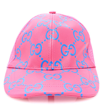Gucci Calfskin Mesh GG Tennis Embossed Gary Baseball Hat M Modern Fucsia Modern Blue 3 of 8