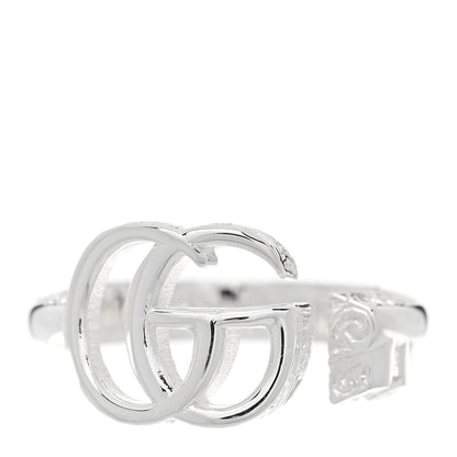 Gucci Sterling Silver GG Marmont Key Motif Ring 53 6.5 1 of 6