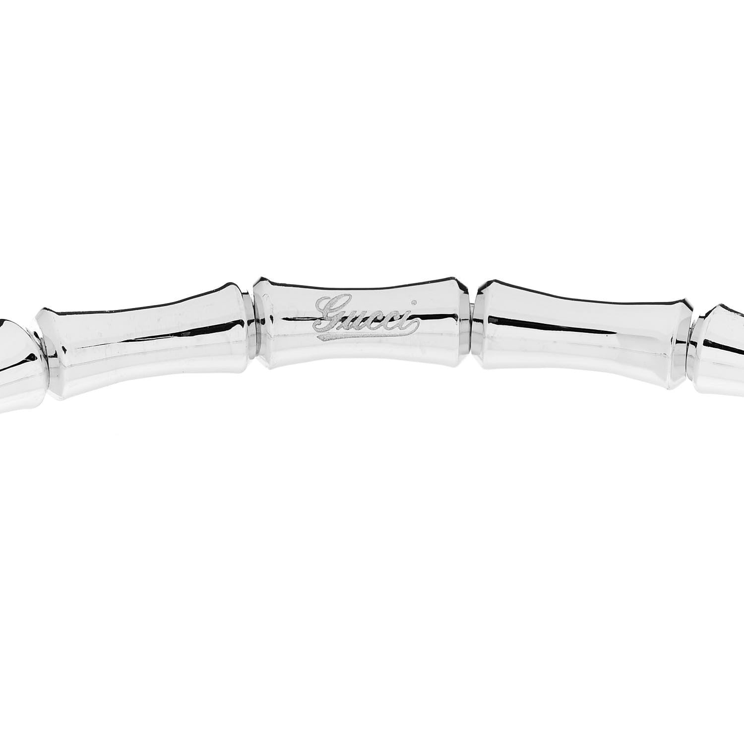 Gucci 18K White Gold Small Bamboo Spring Bracelet 4 of 7