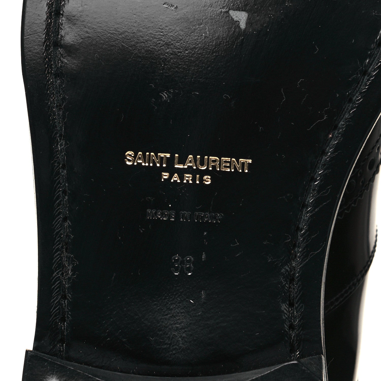 Saint Laurent Calfskin Army Chelsea Boots 38 Black 6 of 7