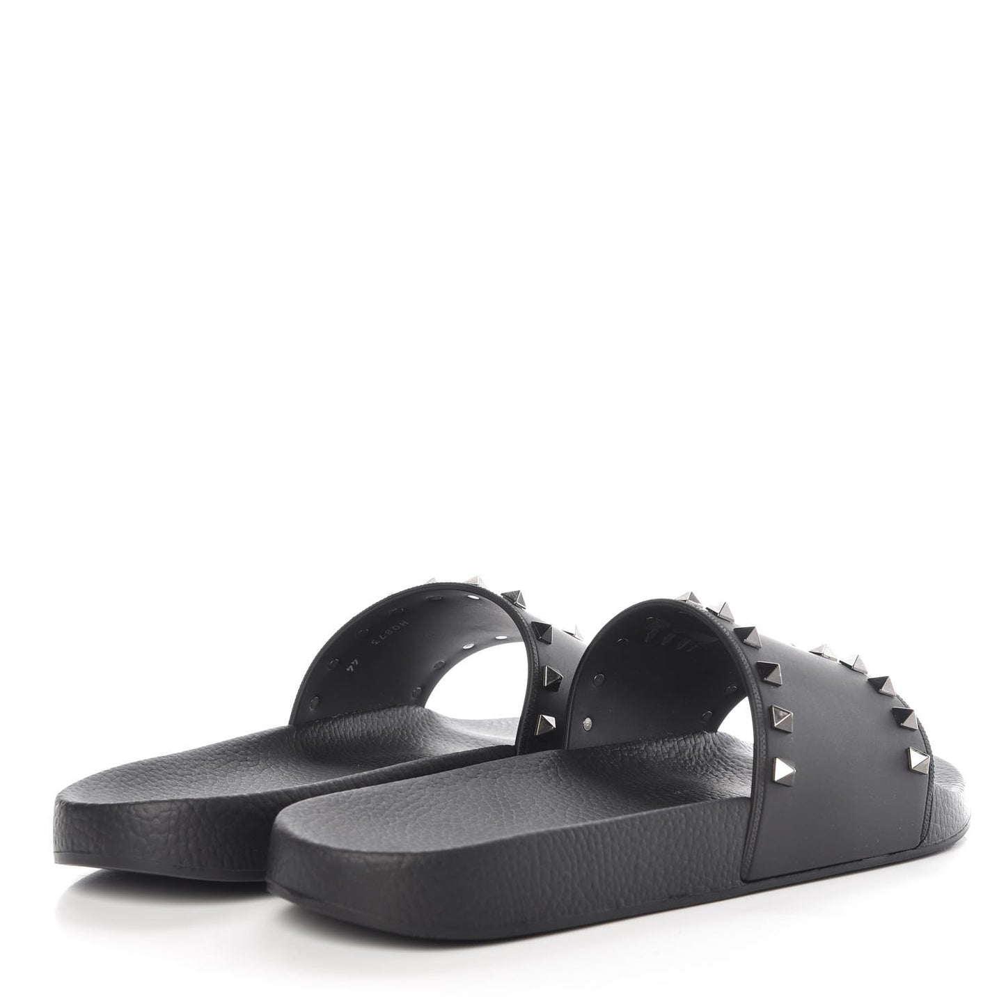 Rubber Rockstud Slide Sandals 44 Black