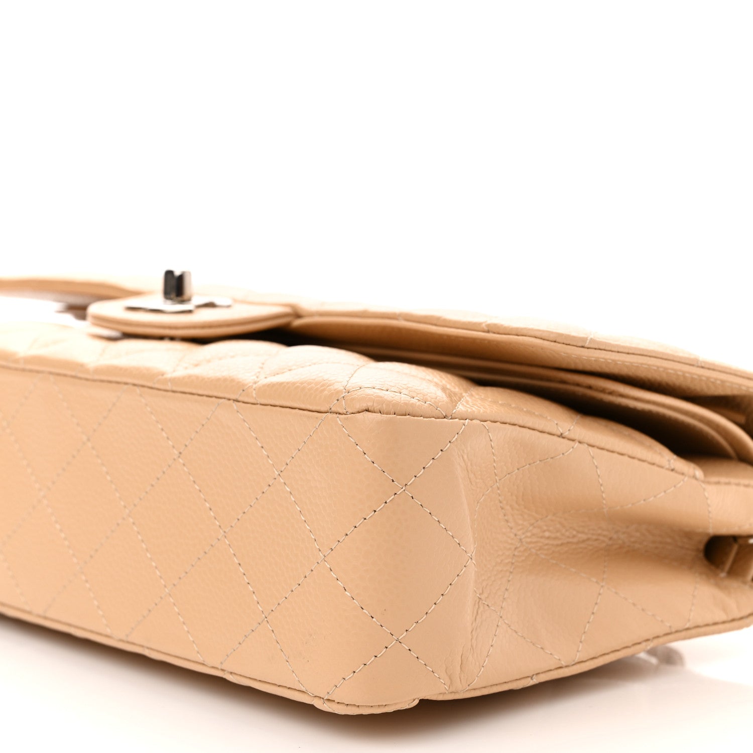 Chanel Caviar Quilted Medium Double Flap Beige 8 of 8