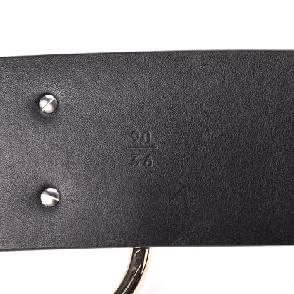 Chanel Lambskin Suede Crystal Ring CC Belt 90 36 Black 5 of 9