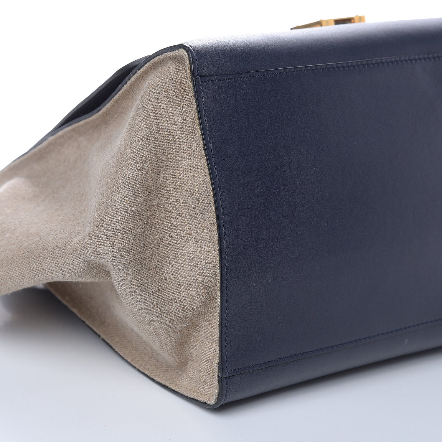 Celine Smooth Calfskin Canvas Medium Trapeze Navy Blue 7 of 14