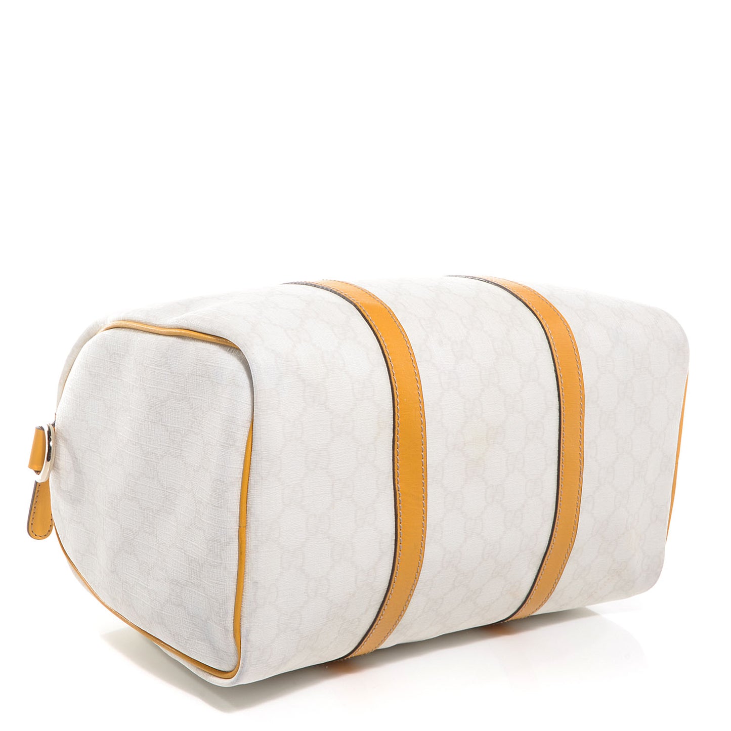 GG Supreme Monogram Medium Joy Boston White Yellow