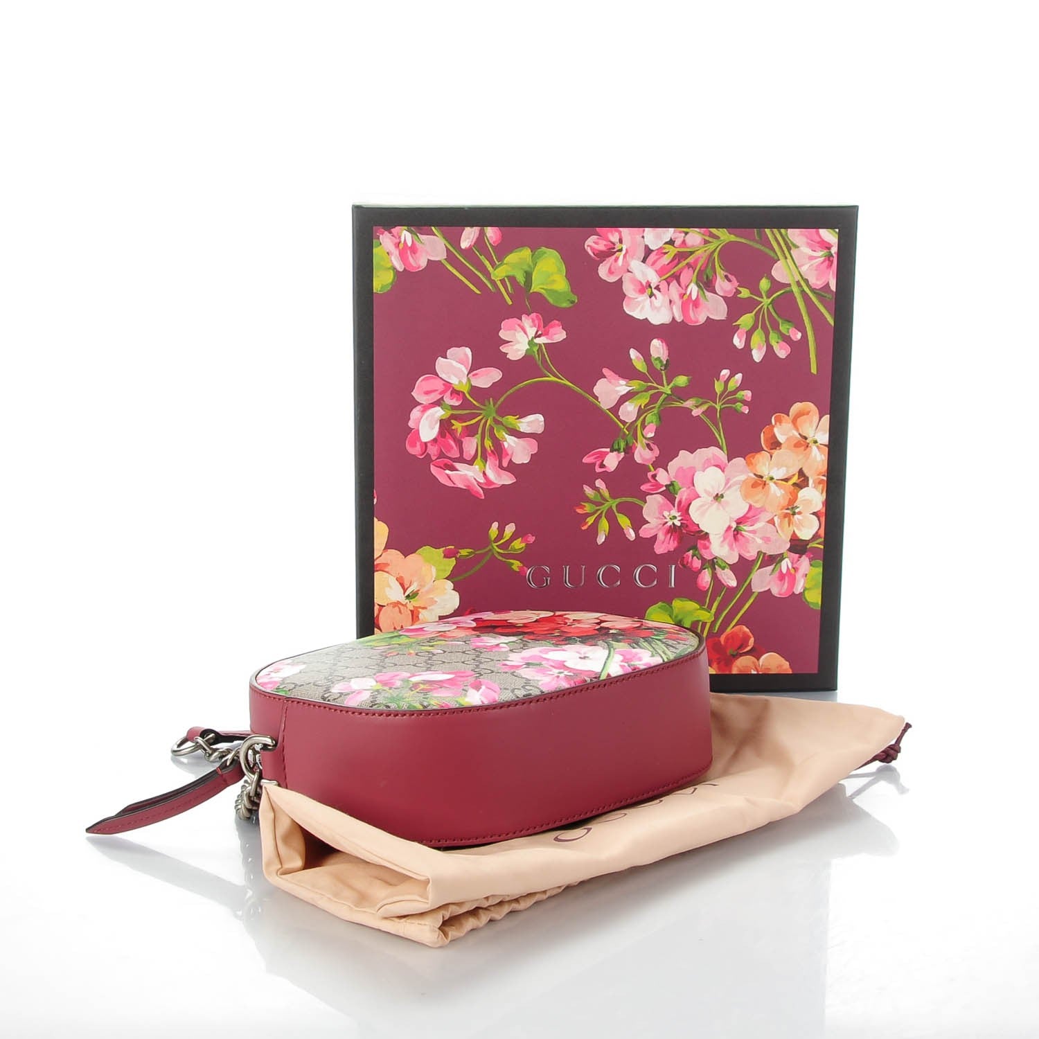 Gucci GG Supreme Monogram Blooms Mini Chain Shoulder Bag Beige Multicolor Dry Rose 4 of 7