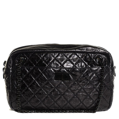 Chanel Metallic Aged Calfskin Quilted Medium Reissue Camera Case Black 1 of 7