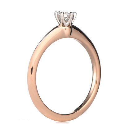 Tiffany Platinum 18K Rose Gold Diamond .16ct Solitaire Ring 50 5.25 7 of 7
