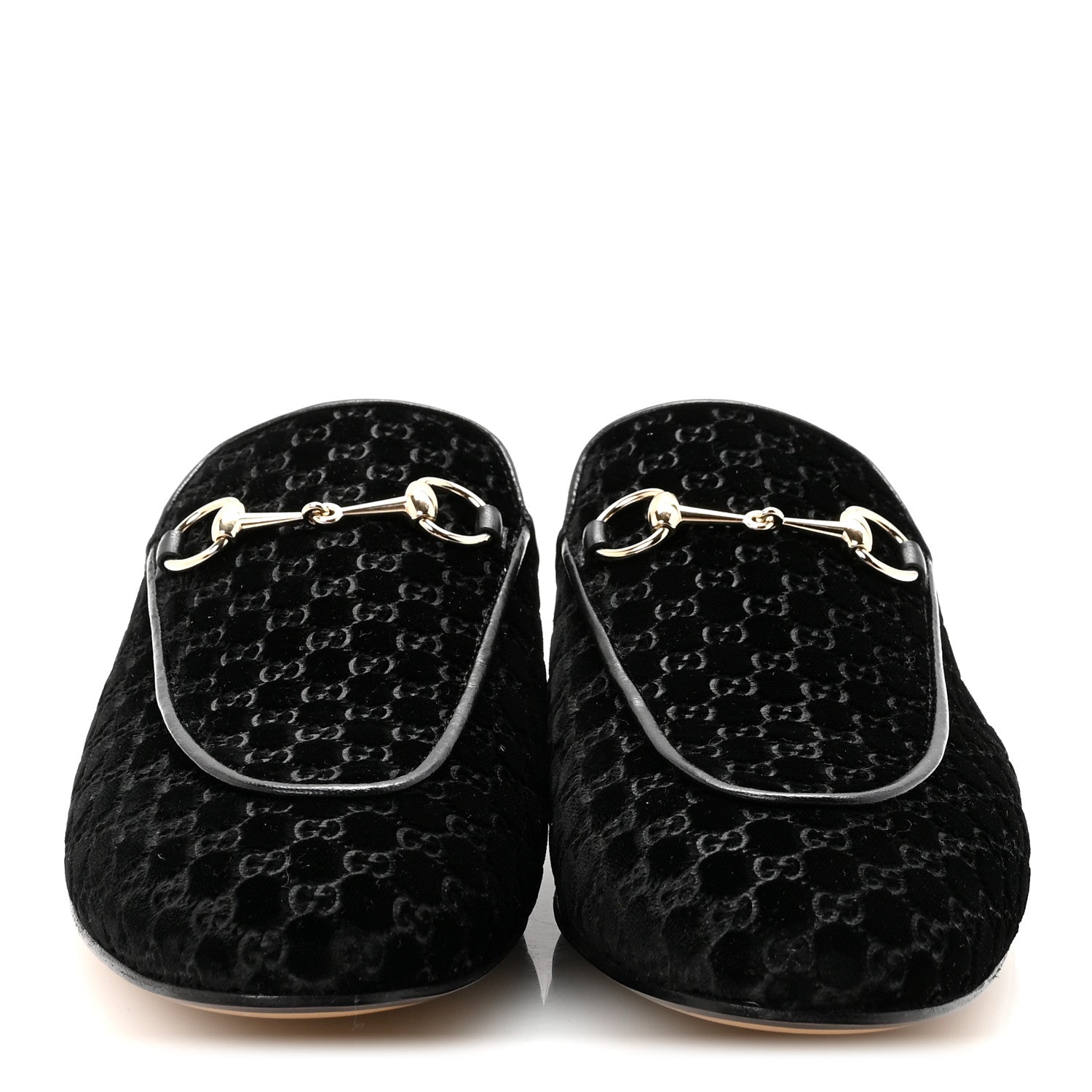 Gucci Velvet GG Monogram Womens Princetown Slippers 39 Black 3 of 9