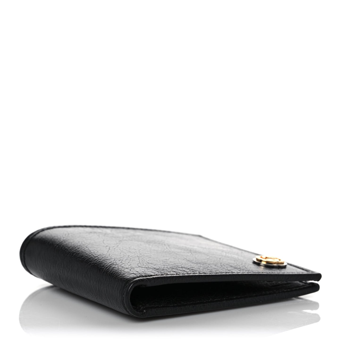 Fluffy Calfskin Morpheus Bi-Fold Wallet Black