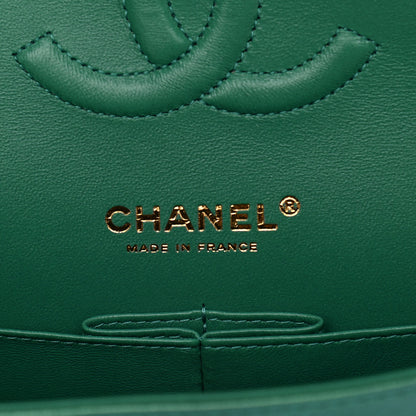 Chanel Iridescent Calfskin Quilted Medium Double Flap Green 6 of 11