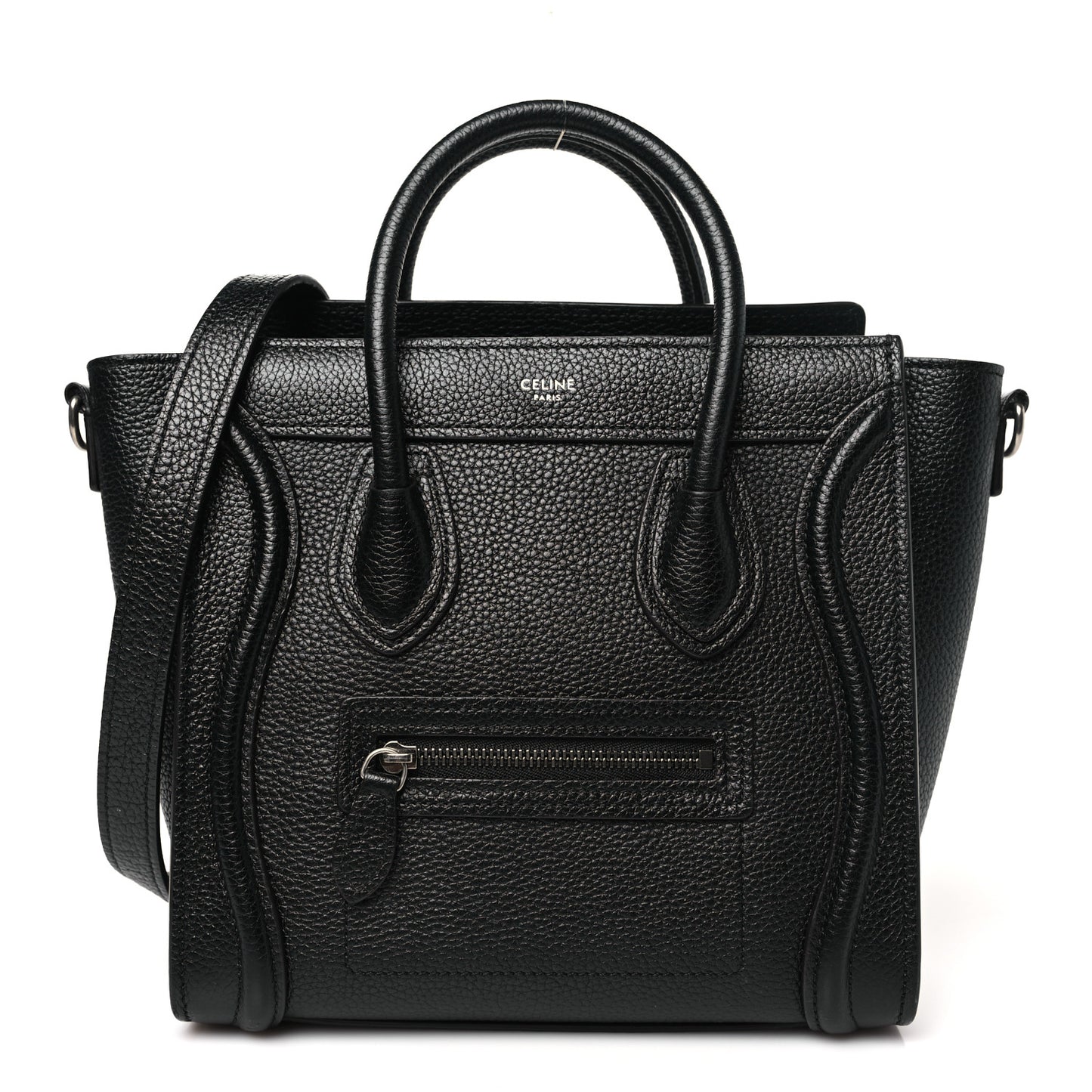 Drummed Calfskin Nano Luggage Black