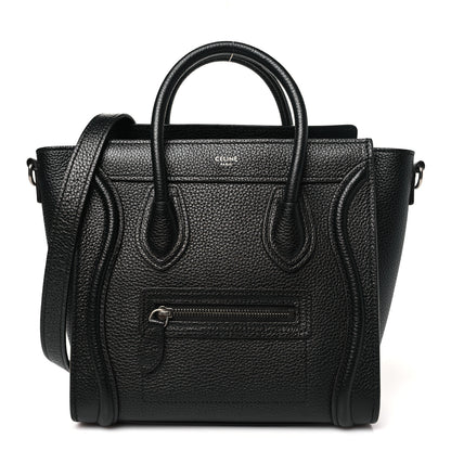 Celine Drummed Calfskin Nano Luggage Black 1 of 11