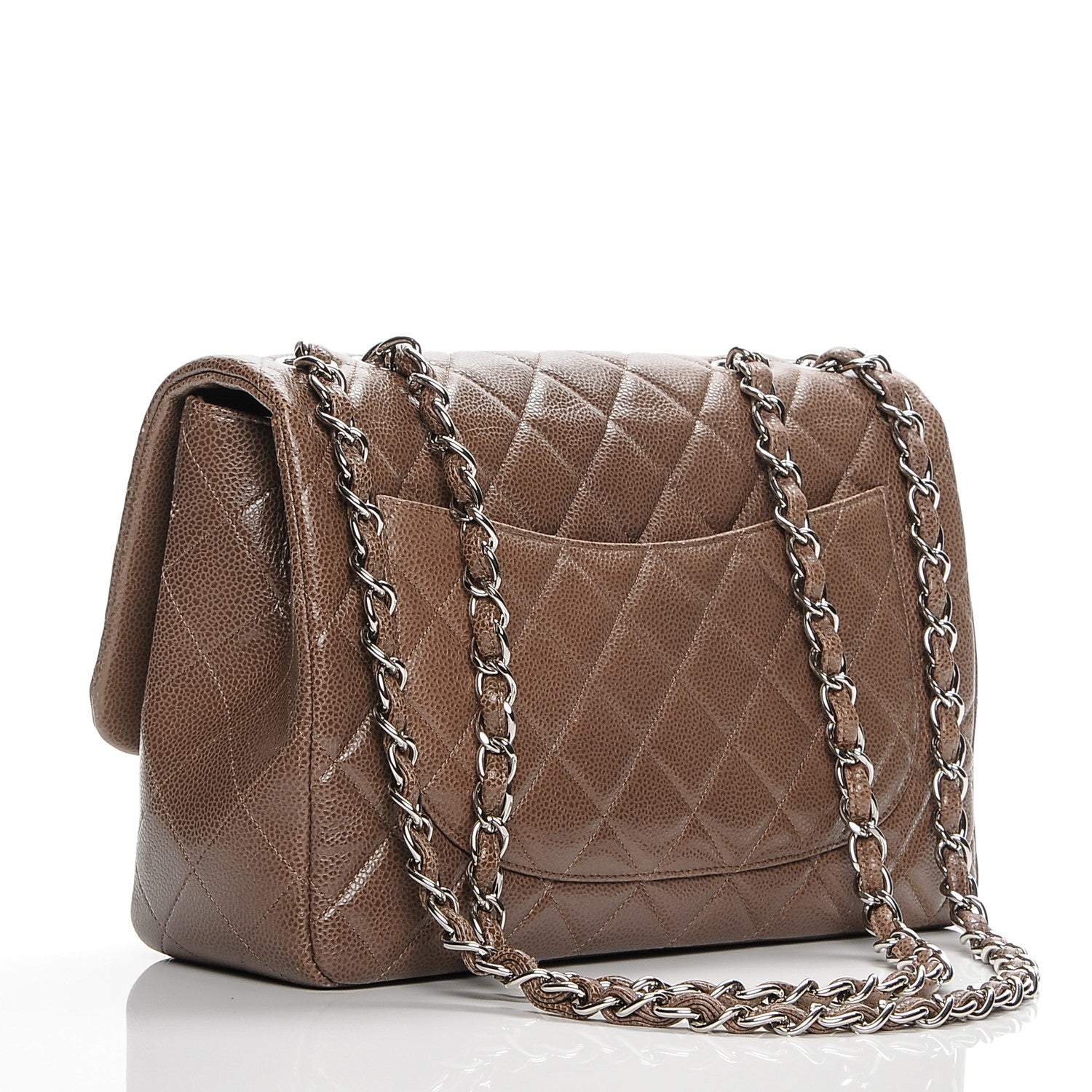 Chanel Caviar Quilted Jumbo Single Flap Brown 3 of 9