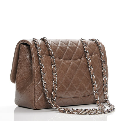 Chanel Caviar Quilted Jumbo Single Flap Brown 3 of 9