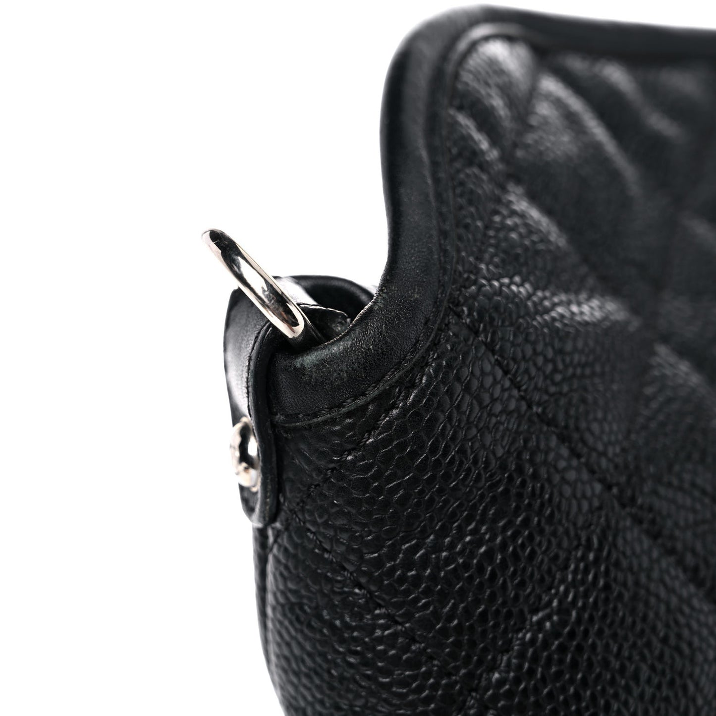 Caviar Quilted French Riviera Shouler Bag Black