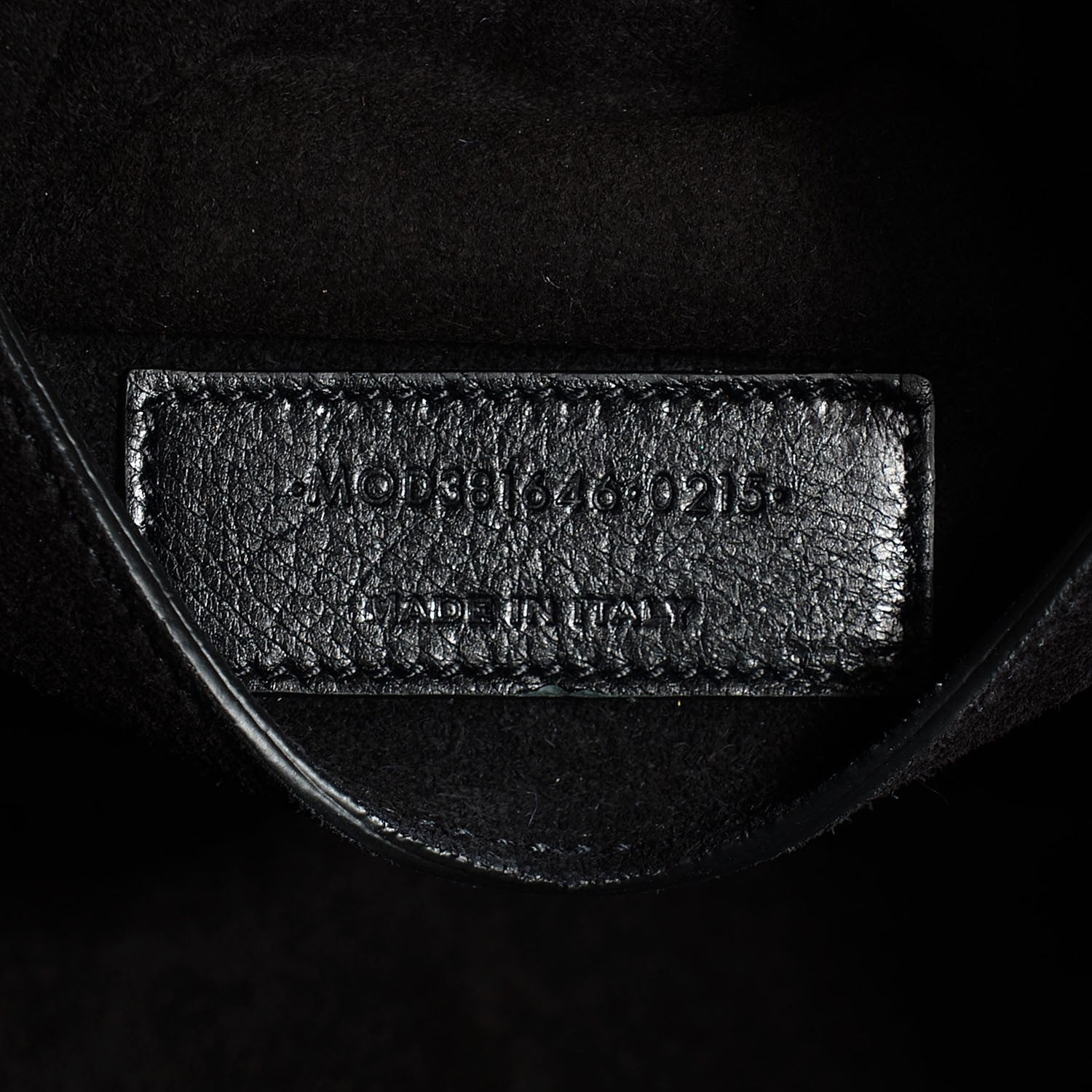 Saint Laurent Calfskin Crocodile Embossed Medium Emmanuelle Bucket Bag Black 7 of 7