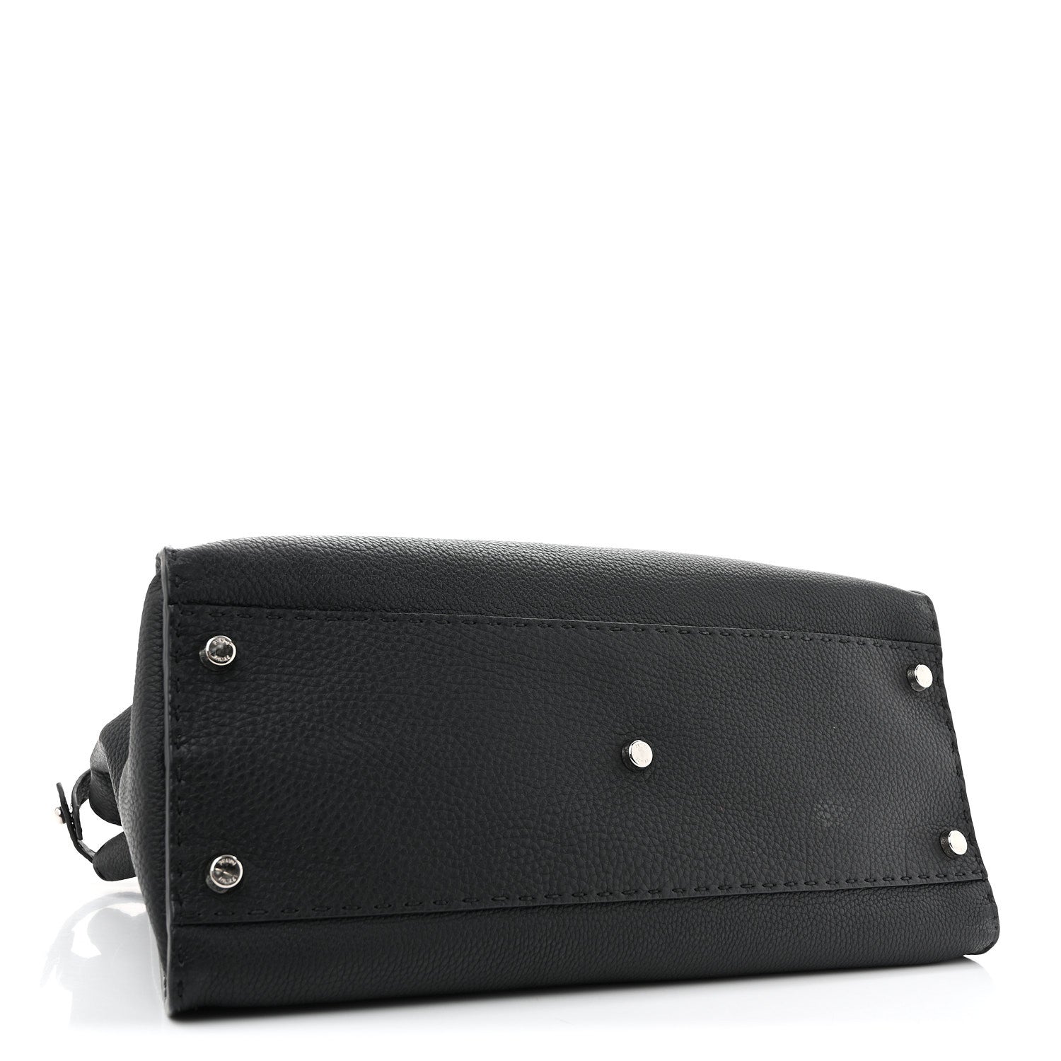Fendi Cuoio Romano Selleria Bi-Color Large Peekaboo Iconic Satchel Black Mou 4 of 12