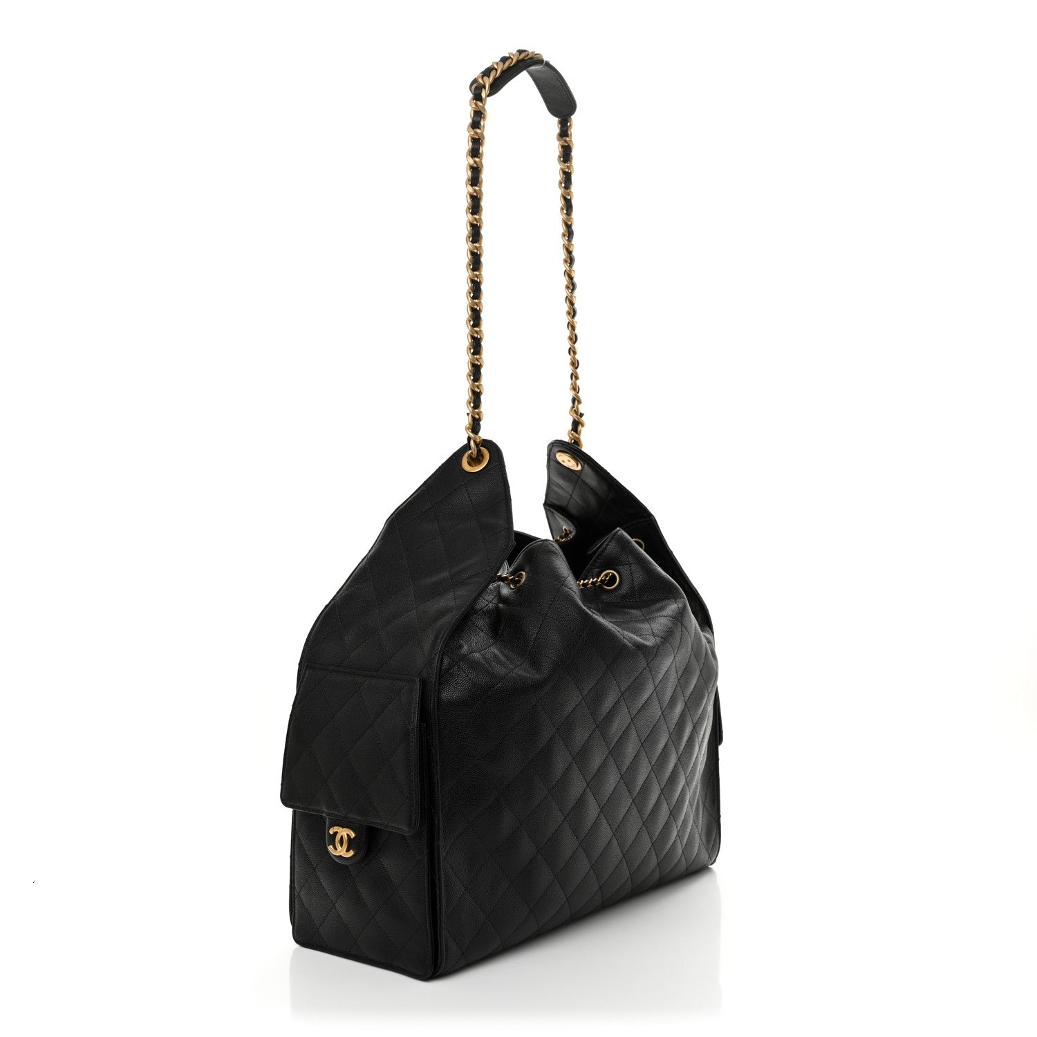 Chanel Caviar Quilted Large Chanel 25 Handbag Black 4 of 12