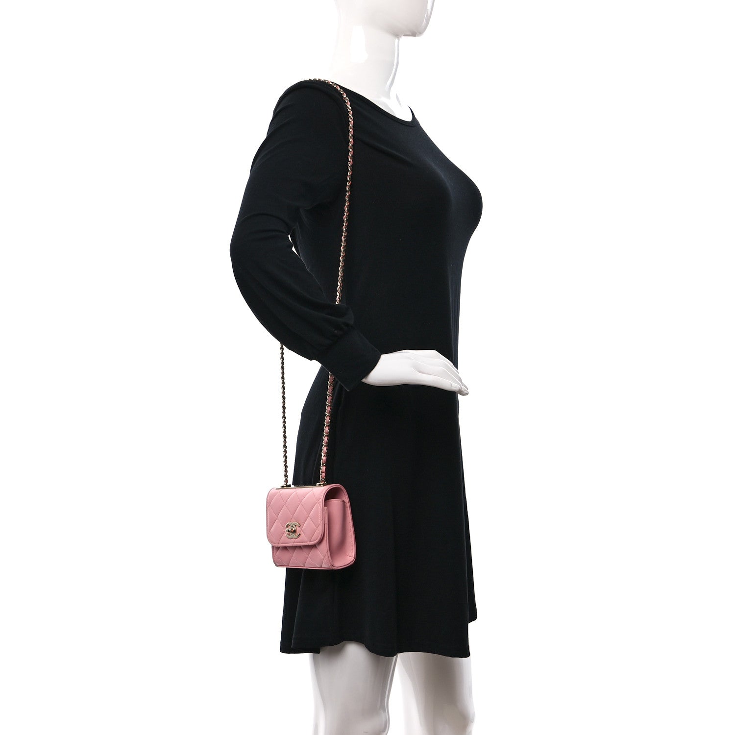 Chanel Lambskin Quilted Mini Trendy CC Clutch With Chain Pink 3 of 11