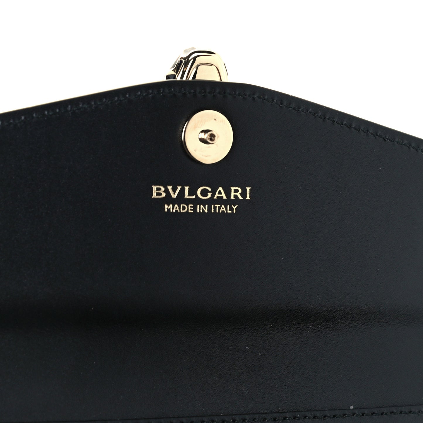 Calfskin Serpenti Forever Chain Wallet Black