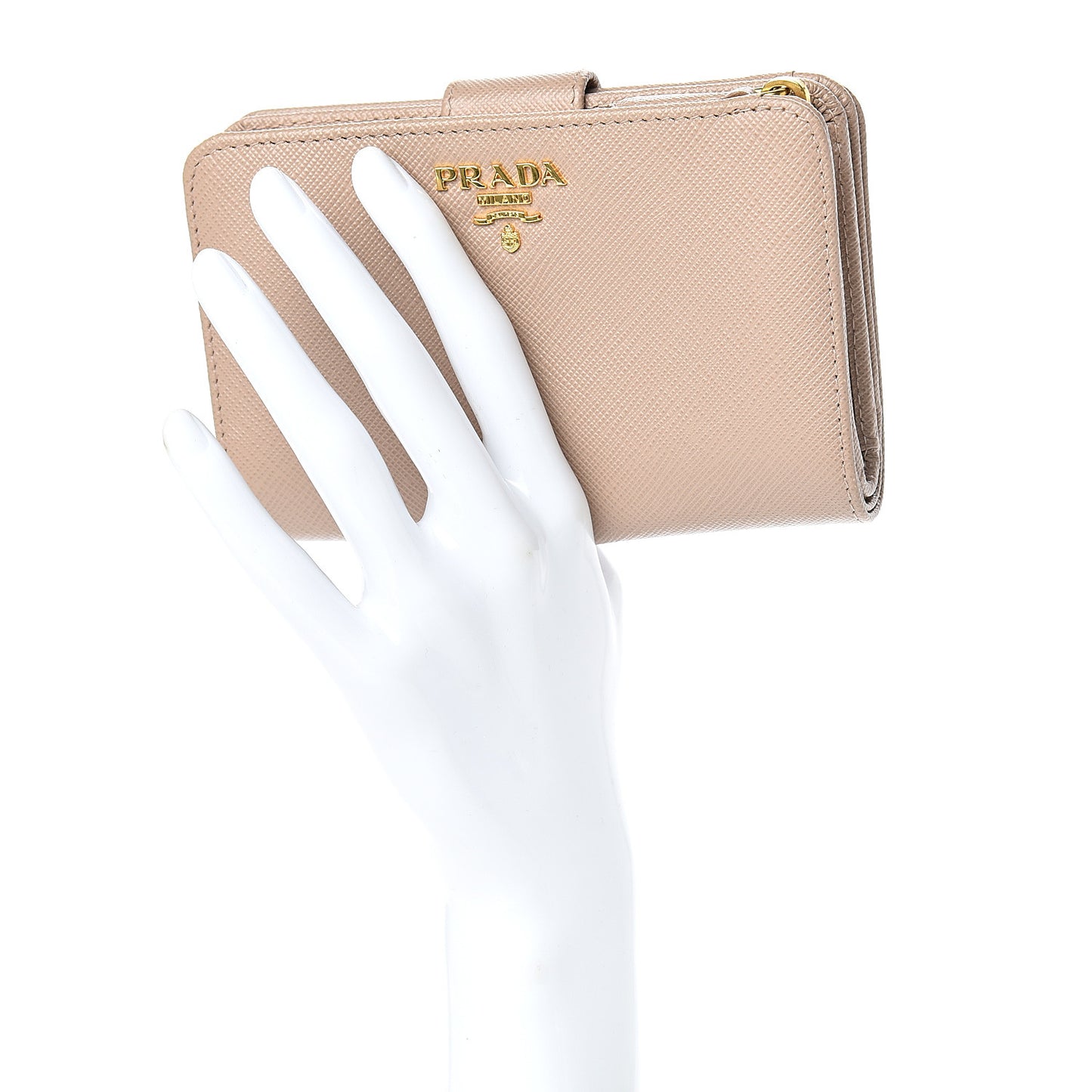 Saffiano Metal Compact Wallet Cipria