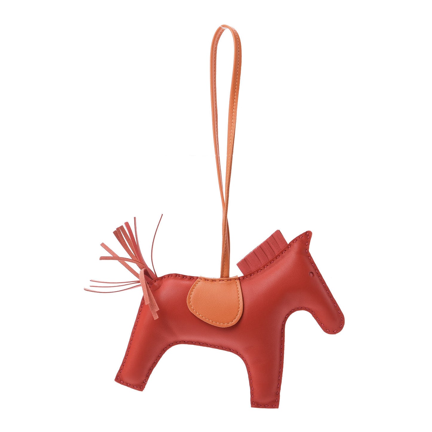 Milo Lambskin Grigri Rodeo Horse Bag Charm PM Rouge Rose Indien Jaipur Feu