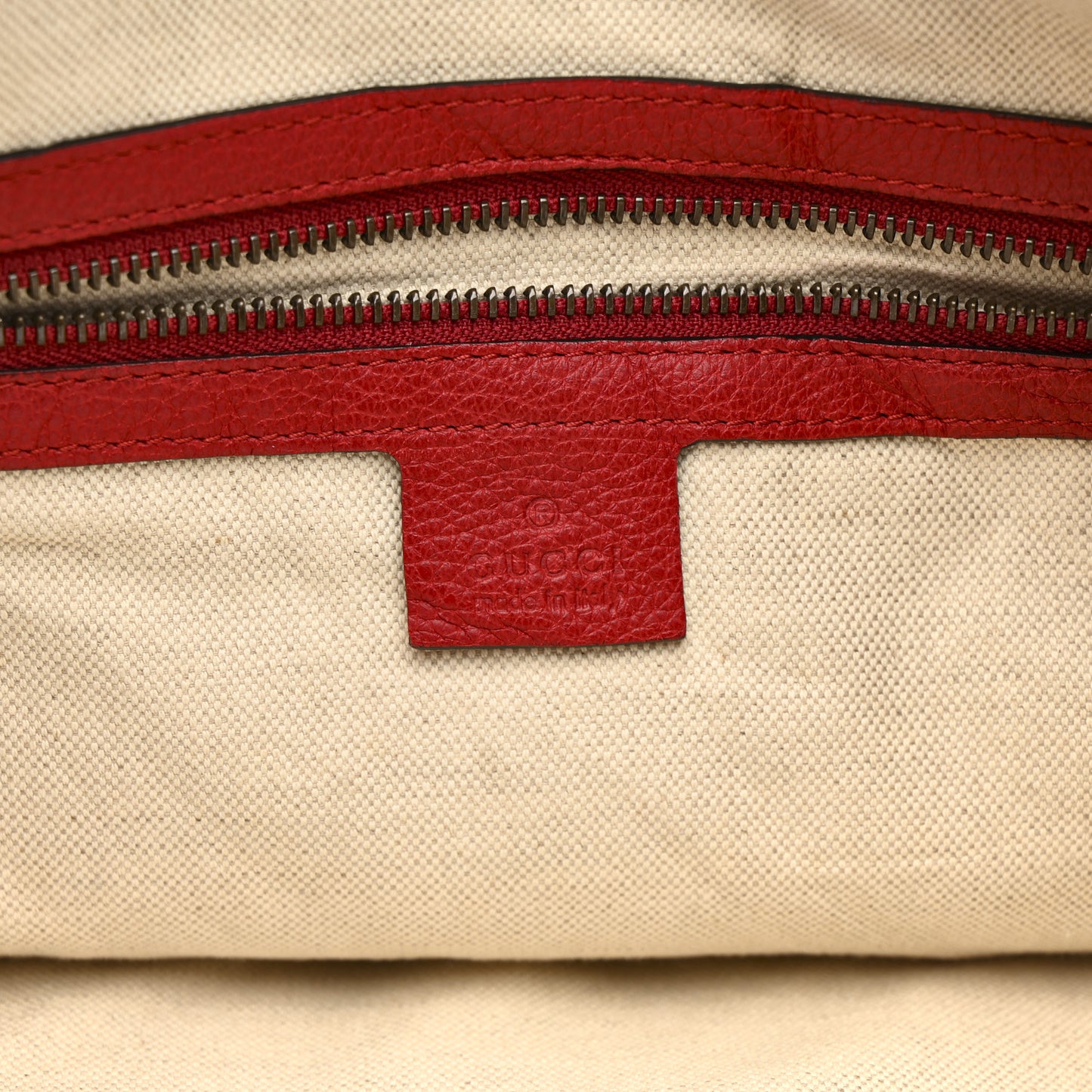 Grained Calfskin Logo Half Moon Hobo Red