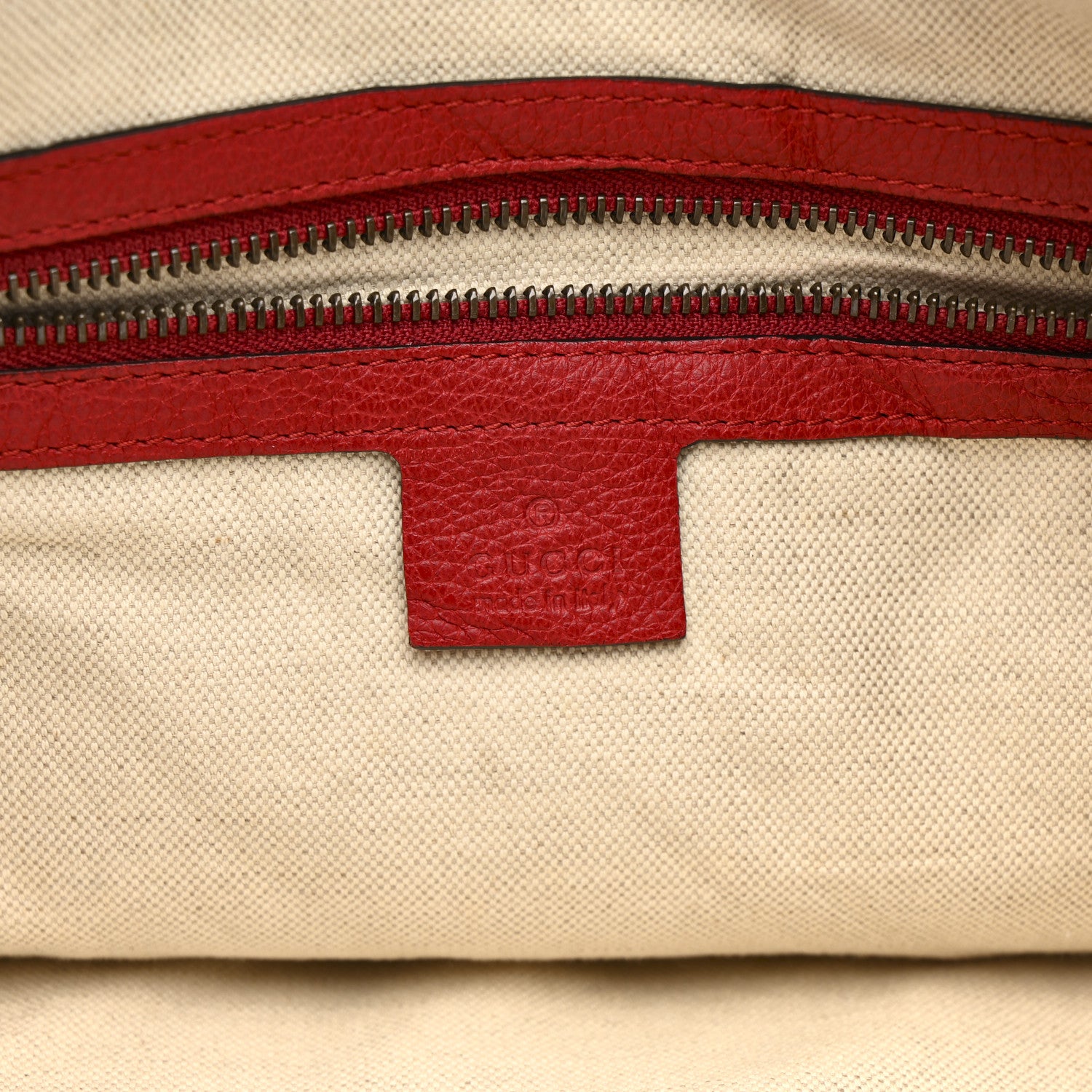 Gucci Grained Calfskin Logo Half Moon Hobo Red 6 of 13