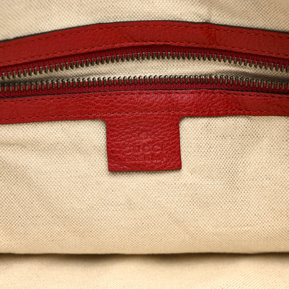 Gucci Grained Calfskin Logo Half Moon Hobo Red 6 of 13