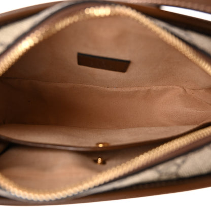 Gucci GG Supreme Monogram Azalea Calfskin Mini Retro Interlocking G Shoulder Bag Beige Ebony Brown Sugar 5 of 9
