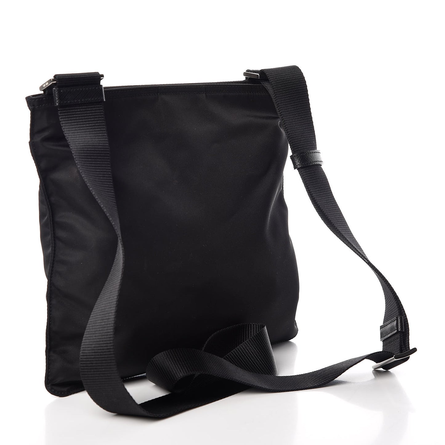 Nylon Vela Small Flat Messenger Bag Black