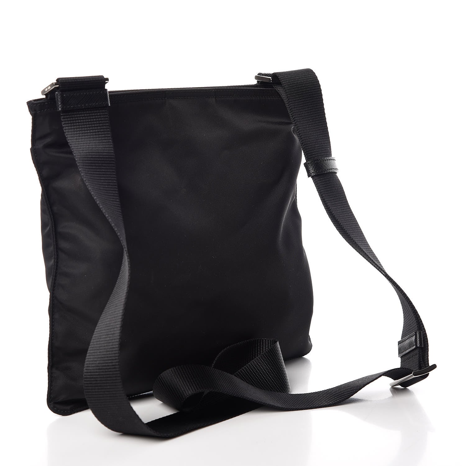 Prada Nylon Vela Small Flat Messenger Bag Black 3 of 9