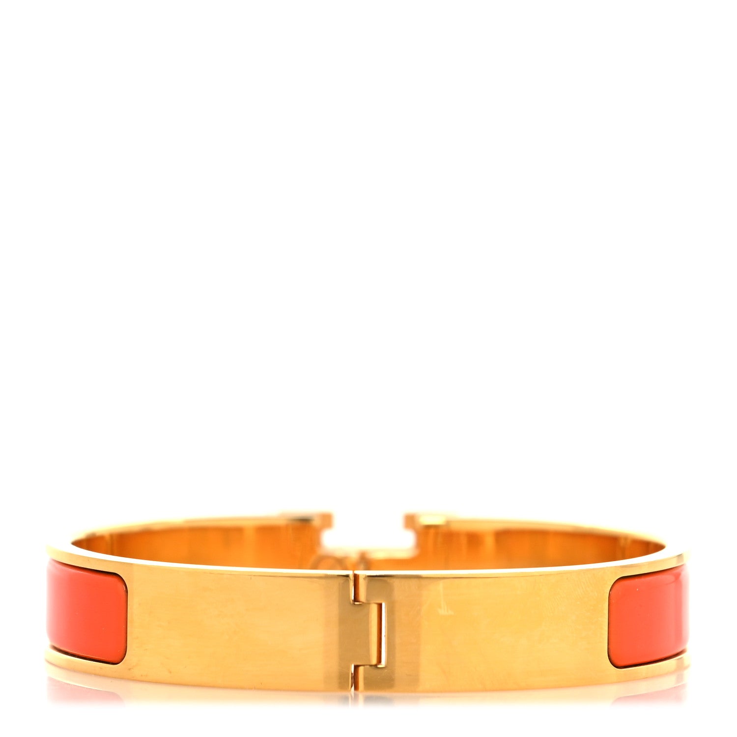 Hermes Enamel Narrow Clic Clac H Bracelet GM Orange Fruite 3 of 5