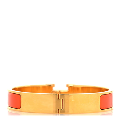 Hermes Enamel Narrow Clic Clac H Bracelet GM Orange Fruite 3 of 5