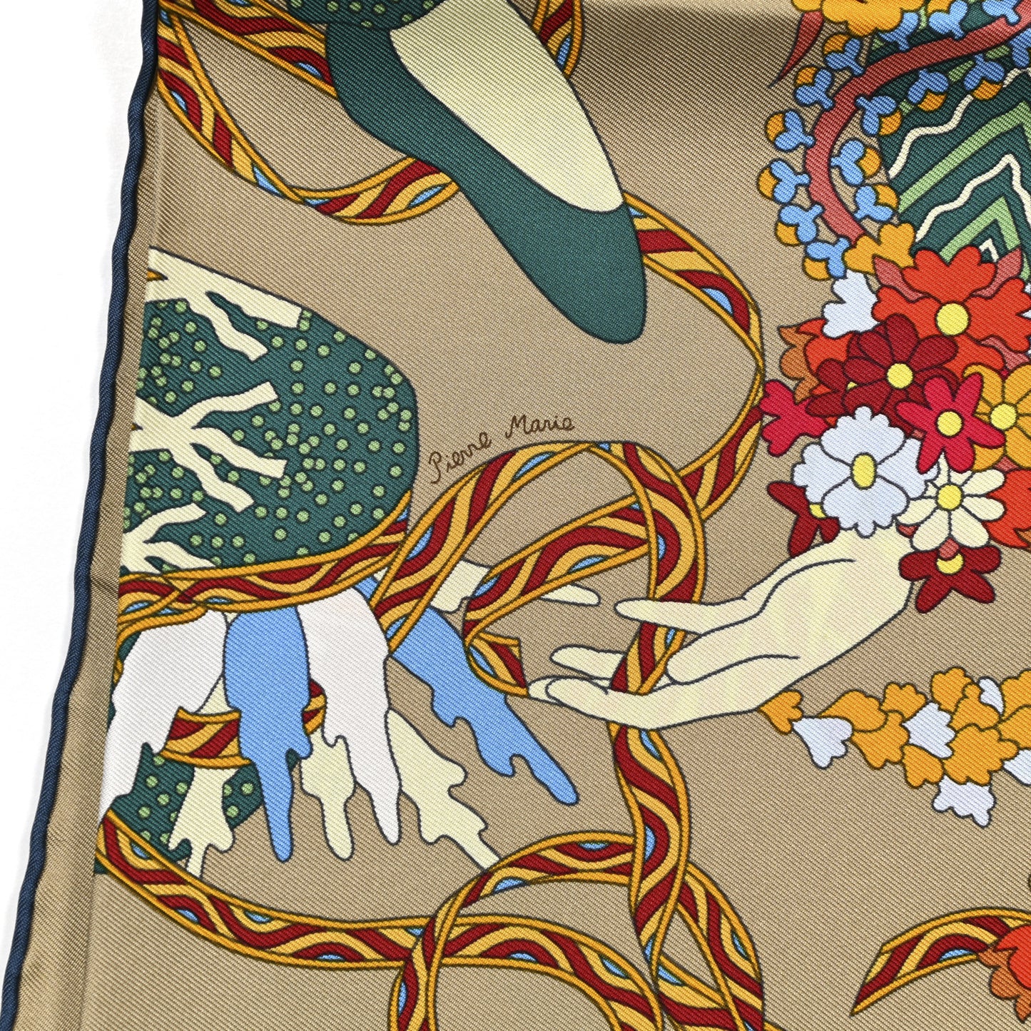 Silk Le Sacre Des Saisons Scarf 90 Mordore Vert Multicolor