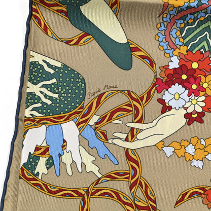 Hermes Silk Le Sacre Des Saisons Scarf 90 Mordore Vert Multicolor 5 of 6
